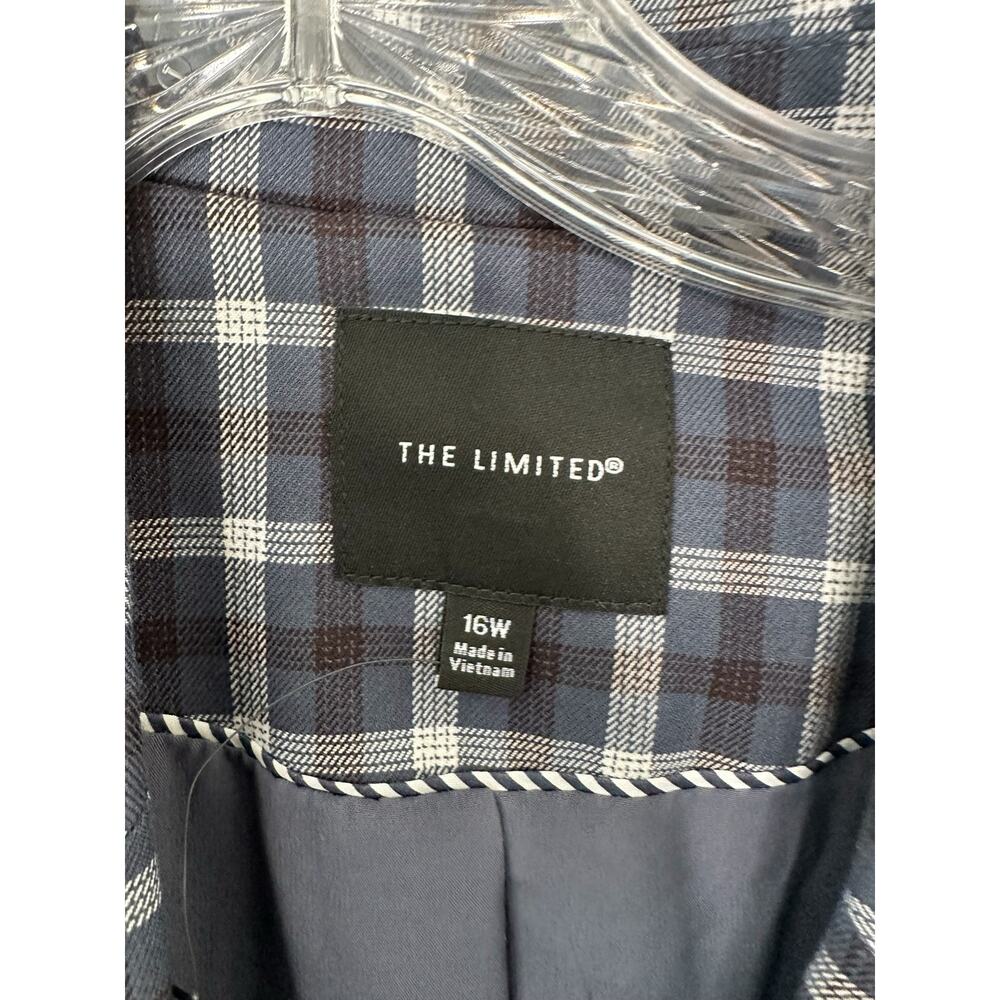 The Limited Plus Blue White‎ Black Office Career Work Business Blazer Size 16W - Picture 2 of 12